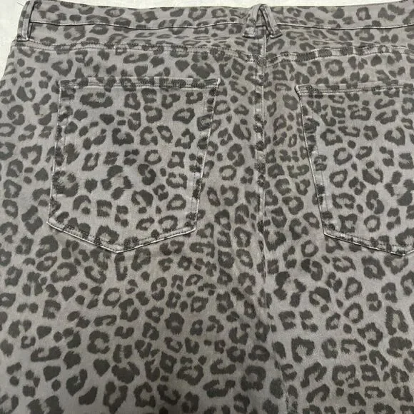 Good American Womens Plus Size 22 Good Legs Skinny Animal Leopard Jeans Pant - Picture 6 of 8
